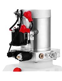 Happybuy bomba hidráulica de 12 V DC, unidad eléctrica hidráulica para elevar remolque de camiones