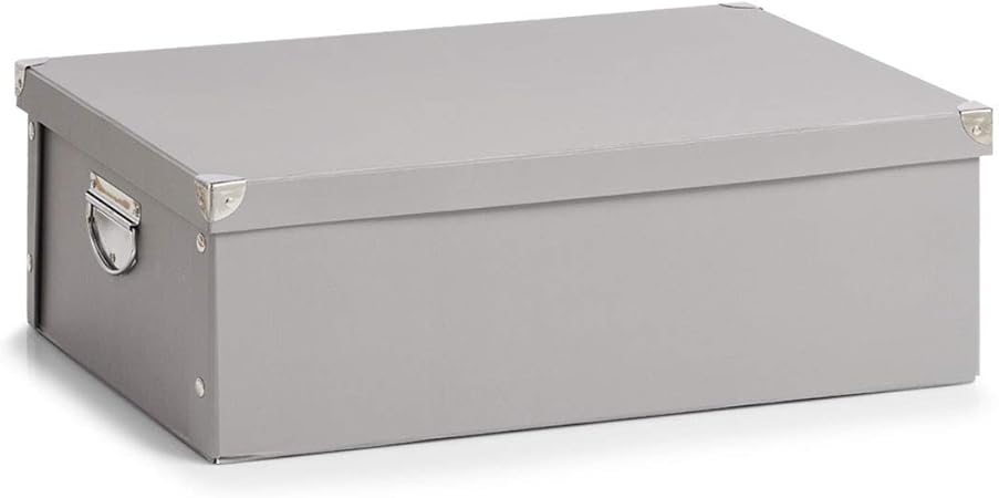 Zeller 17801 cubrecama de Caja, cartón, Gris, 55 x 39,5 x 18 cm: Amazon.es: Hogar