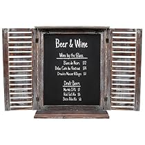 Rustic Vintage Wood Standing Chalkboard / Wall Mounted Blackboard w/ Folding Shutter Doors - MyGift&reg;