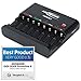 Ansmann Individual Cell Battery Charger Powerline 8 for NiMH Rechargeable Batteries AAA & AA with USB Port for Smartphone - 8 Bay Universal recharger Plus 8-Pack maxE PRO Double A Batteries & 2 Boxes