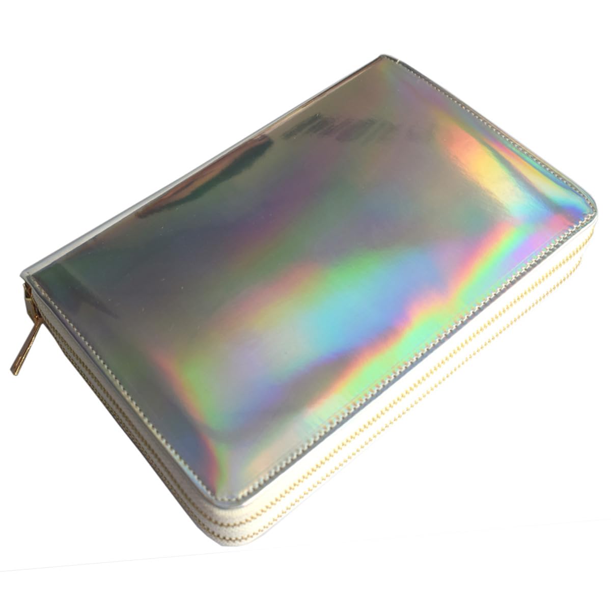 Photo 1 of 216 Slots Stamping Plate Holder Case Rainbow Laser Design Round Square Rectangular Nail Art Stamp Template Organizer 1pcs Empty Nail Art Plate Case Bag (silver - 216 Slots)