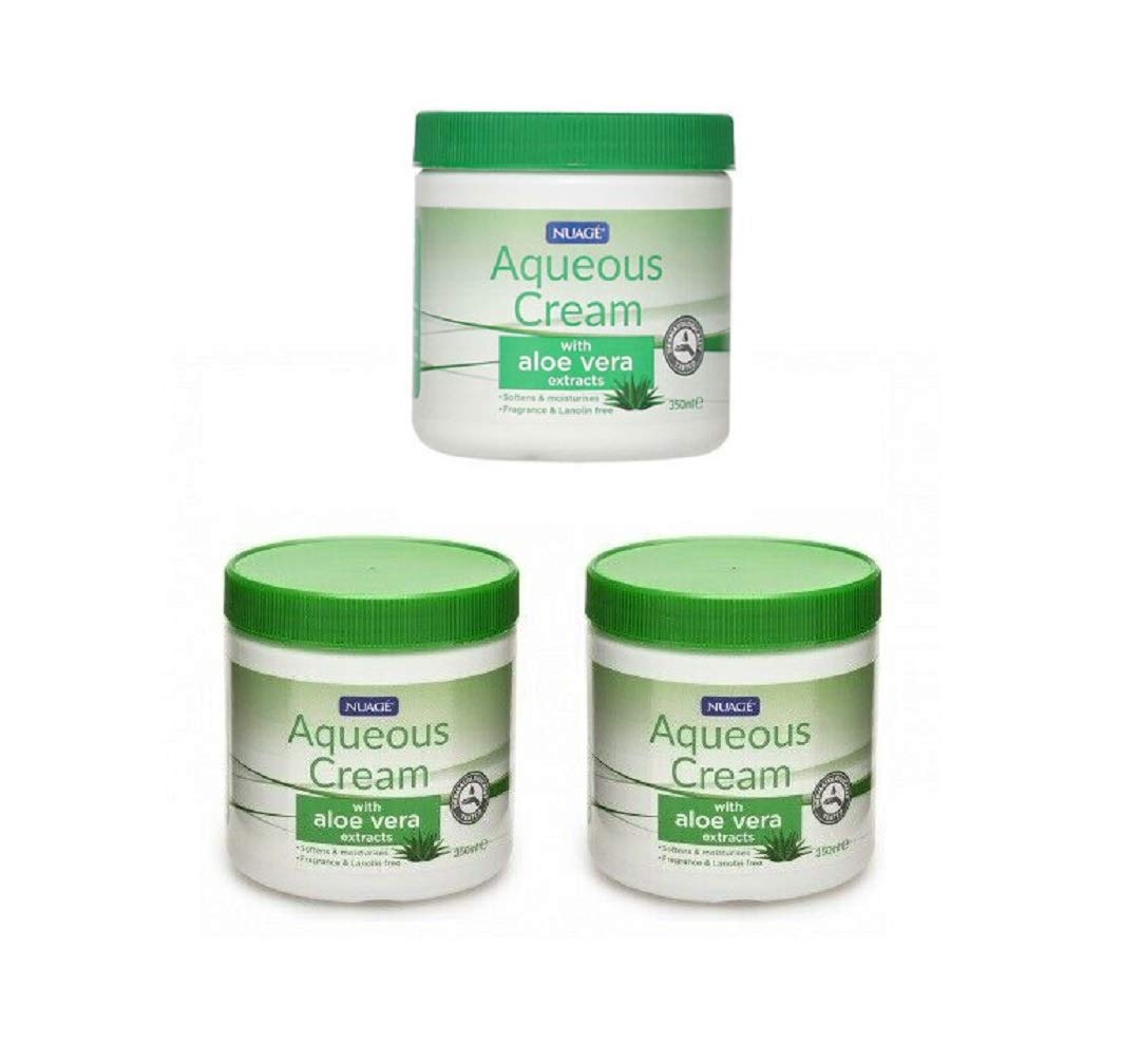 Nuage Aqueous Cream with Aloe Vera Extracts 350ml- Softens & Moisturises Skin x 3