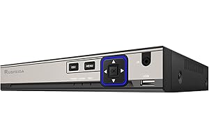 RUSFEIDA 4K 6CH Network Video Recorder for Security Camera System, Support 4K/5MP/4MP/3MP/1080P PoE IP Camera H.265+ PoE NVR, Face Detection, 24/7 Recording, 6 Port PoE 10CH NVR(HDD Not Included)