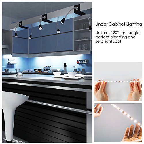 YIHONG 16.4ft LED Strip Lights LED Ribbon with Remote Control Adjustable Color Temperature and Brightness DIY Under Cabinet Lighting Kitchen Closet Party Decoration |High Lumen|Cool/Neutral/Warm White - Thumbnail 3