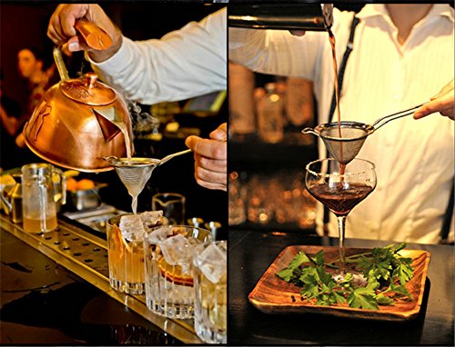 Kegelförmiges Cocktailsieb / Teesieb mit feinem Netz, aus Edelstahl, Profi-Bar-Werkzeug silber – Bild 7