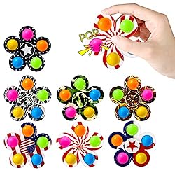 Fidget Spinners 7 Pack, Tie Dye Popper Small Fidget