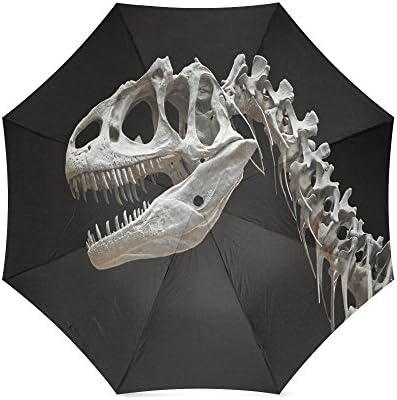 Dinosaur Fossil Background Triple Folding Sun/Rain Umbrella, Windproof Rainproof Foldable Travel Umbrella UV ,100% Polyester Pongee Waterproof Fabric and Aluminium High-quality Umbrella Protected