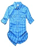 Match Women's Long Sleeve Button Down Collar Shirt (Large, 2005 Checks#7)