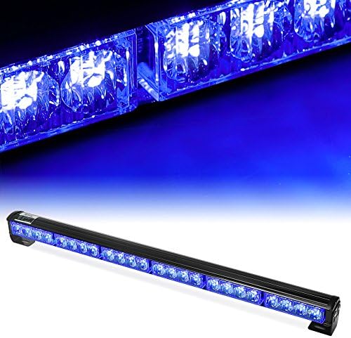 Rupse 24 LED 27" Hazard Emergency Warning Tow Traffic Advisor Flash Strobe Light Bar (Blue)