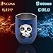 Vacuum Insulated Wine Tumbler with Splash Proof Lid Panda Blue, Double Wall Stainless Steel Wine Glass, Durable Coffee Mug, for Champagne, Cocktail, Beer, Office, Ice Cream 12oz By HappyGo