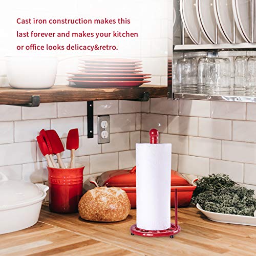 JOGREFUL Decorative Paper Towel Holder Stand, Vintage Cast Iron Roll