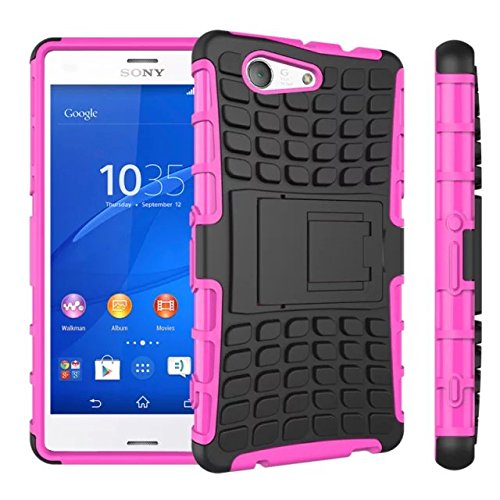 DRUnKQUEEn Sony Xperia Z3 Compact Case, [HEAVY DUTY ARMOR] Dual Layer Rugged Hybrid Hard Shockproof Case Cover with Kickstand for Sony Xperia Z3 Compact