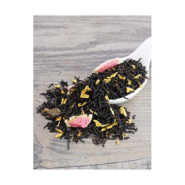 Schwarzer Tee lose Quitten Traum Pfirsich, Sonnenblumen, Feigen Schwarztee 500g – Bild 4