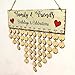 WINOMO Family Birthday Board Plaque DIY Hanging Wooden Birthday Reminder Calendar for Mom Dad Grandma Grandpa with 50pcs Round Discs