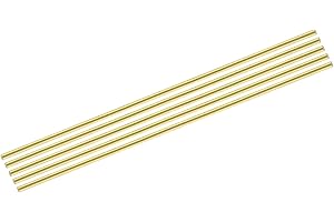 MECCANIXITY 5pcs Brass Rods (6mm) 1/4 Inch x (400mm)/16 Inch Brass Solid Round Stock Lathe Bar for Knife Handles Pin DIY Craft Model Plane