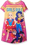 DC Comics Big Girls' Dc Super Heroes Short Sleeve Nightgown Pj, Pink, 4/5