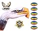 Eagle Art Face Paint Stencils | Bigger Stencils | X-Large 2x2.4, Large 2x1.8, Medium 2x1.4 size | Flex to Follow Contour Body & Face for Perfect Application | Reusable Adhesive Stencils