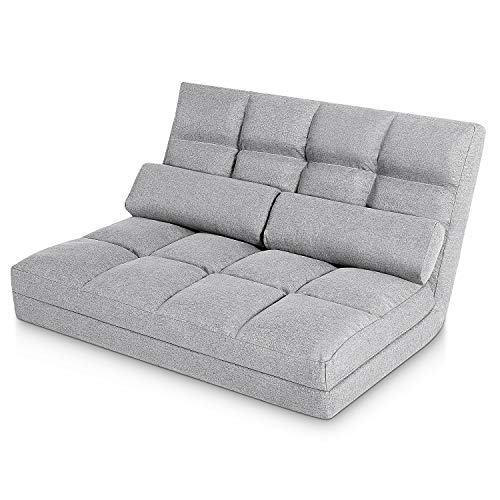 Lazy Sofa Bed Adjustable 5 Reclining Position, Convertible Floor Couch