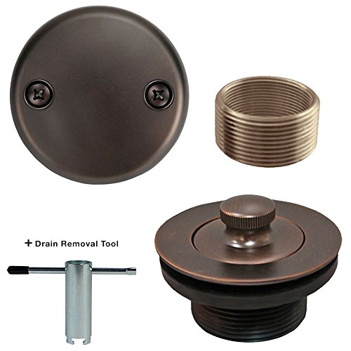 Oil Rubbed Bronze Conversion Bathtub Tub Drain Assembly Kit + Free Removal Tool - Thumbnail 4