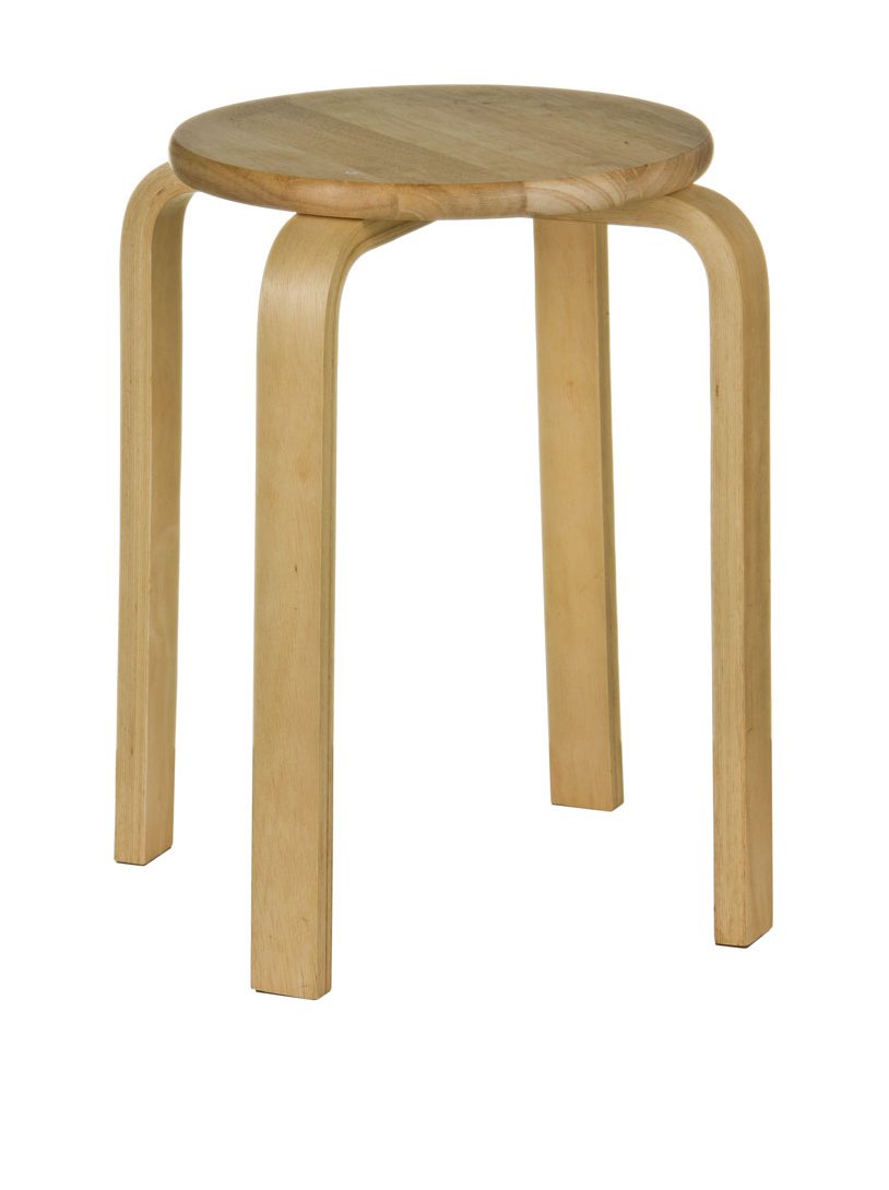 Taburete Stacking Stool Tropical Hevea Wood Colour Attractive Design, 44 x 37 x 37 cm