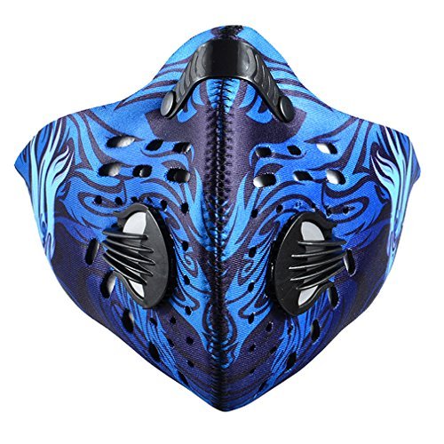 Rockbros Cycling Bike Anti-dust Mask Half Face Mask with Filter Neoprene (Blue 2)