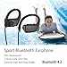Gerleek Wireless Headphones IPX7 Professional waterproof Bluetooth Headset Earbuds With HD Clear MIC For Running Swimming Sport Earphone With Rich Bass HIFI stereo earbuds for iphone 8 Android (Black)