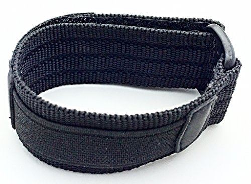 18mm Adjustable-Length, Black, Nylon Sport Watch Strap