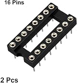 sourcing map 2pcs DIP IC Socket Adaptor Solder Type 16 Pin 2.54mm Pitch Dual Row view 3