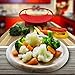 PREMIUM Silicone Vegetable Steamer Basket - Red - 8