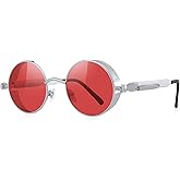 MERRY'S Gothic Steampunk Sunglasses for Women Men Round Lens Metal Frame S567