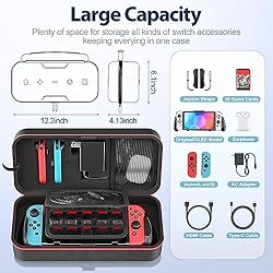 Switch Carry Case & Switch Handheld Grip Bundle