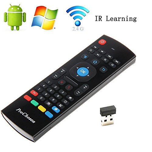 ProChosen MX3 Multifunctional 2.4 G Mini Wireless Qwerty Keyboard Fly Air Mouse Infrared Remote Control for Kodi Android TV Box, Smart TV, PC, Windows XP ,HTPC, Mac OS, Linux
