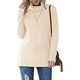 HWOKEFEIYU Women 2025 Fall Trendy Casual Sweater Turtleneck Long Sleeve Sweaters Pullover