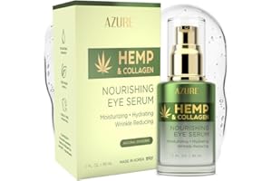 AZURE COSMETICS AZURE Hemp & Collagen Nourishing Eye Serum - Moisturizing, Firming & Toning | Reduces Wrinkles, Fine Lines & Under Eye Bags | Restores Tired, Dehydrated Skin | Made in Korea - 30mL / 1 fl.oz.