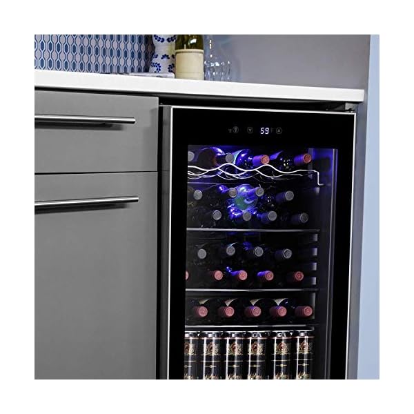 Antarctic-Star-36-Bottle-Wine-CoolerCabinet-BeverageRefrigerator-Small-Mini-Red-White-Wine-Cellar-Beer-Soda-Counter-Top-Bar-Fridge-Quiet-Operation-Compressor-Adjust-Temperature-Freestanding-Black