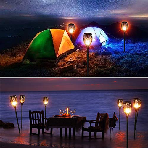 Solar Torch Lights Upgraded 42.4 Inch Flickering Flames Solar Lights Outdoor Landscape Decoration Lighting Dusk to Dawn Waterproof IP65 Security Garden Lights for Patio Pathway Driveway(2) (Yellow)