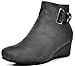 DREAM PAIRS LANG Women's Stylish Winter Faux Fur Lining Side Zipper Low Wedge Heel Booties Shoes
