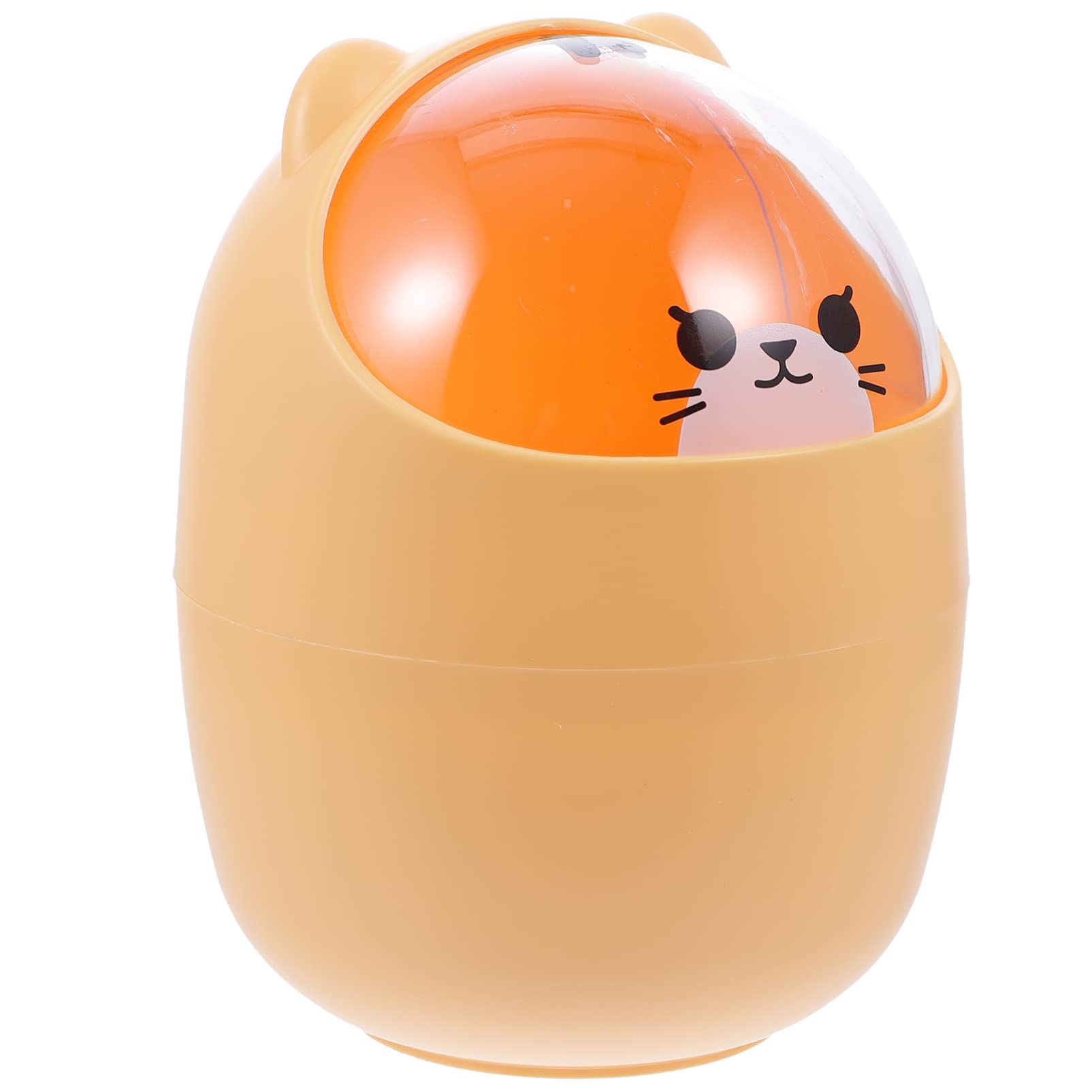 Homoyoyo Mini Trash Can Cartoon Small Desk Bin, Mini Kawaii Cute Bear Trash Bin, Nordic Style Tiny Trash Can, Mini Trash Can with Lid for Office Bedroom Use