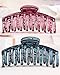 Prettyou Hair Clips 4.3 Inches Large Plastic Resin Hair Accessories Clip for Women, Pack of 2. (Red-Blue)