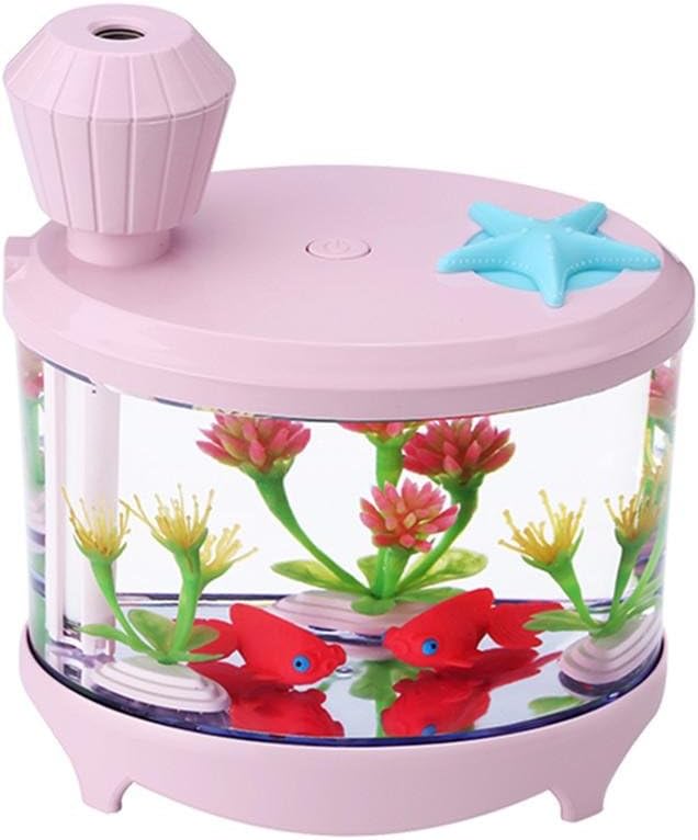 Lamp Humidifier for Bedroom,Fish Tank Micro landscape lamp Night light,ZIYUO MIni air mist Diffuser,Home Decoration Tool for girls kids bedroom (Pink)