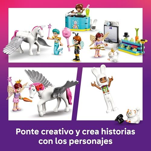 Friends Fiesta de Disfraces con Unicornio y Hada - Juguete para Niñas de 6+ Años - 4 Mini Muñecos, Figura de Gato Churro y Caballo - Fotomatón, Escenario y Cabina de DJ - Idea de Regalo 42661