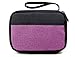 Admirable Idea Small Electronic Organizer Pouch Zipper Travel Cosmetic Makeup Handbag Coins/USB/Hard Drive/Cables Carry Case with Hand Strap (Purple&Black)