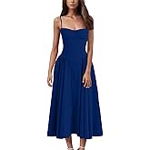 Midi Corset Dress for Women 2025 Fall Elegant Tulle Vintage Party Dress Flowy Pleated Hem Low Cut Prom Dresses