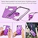 OCYCLONE iPhone Xs Max Case, Cute Glitter Luxury Bling Diamond Rhinestone Bumper with Ring Grip Kickstand Protective Thin Girly Pink iPhone Xs Max Case for Women Girl - Purple