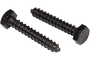 Stainless Steel Black Lag Bolts 1/4" x 1-1/4" Hex Lag Screws (25 pcs) 18-8 Stainless Black Oxidized in USA