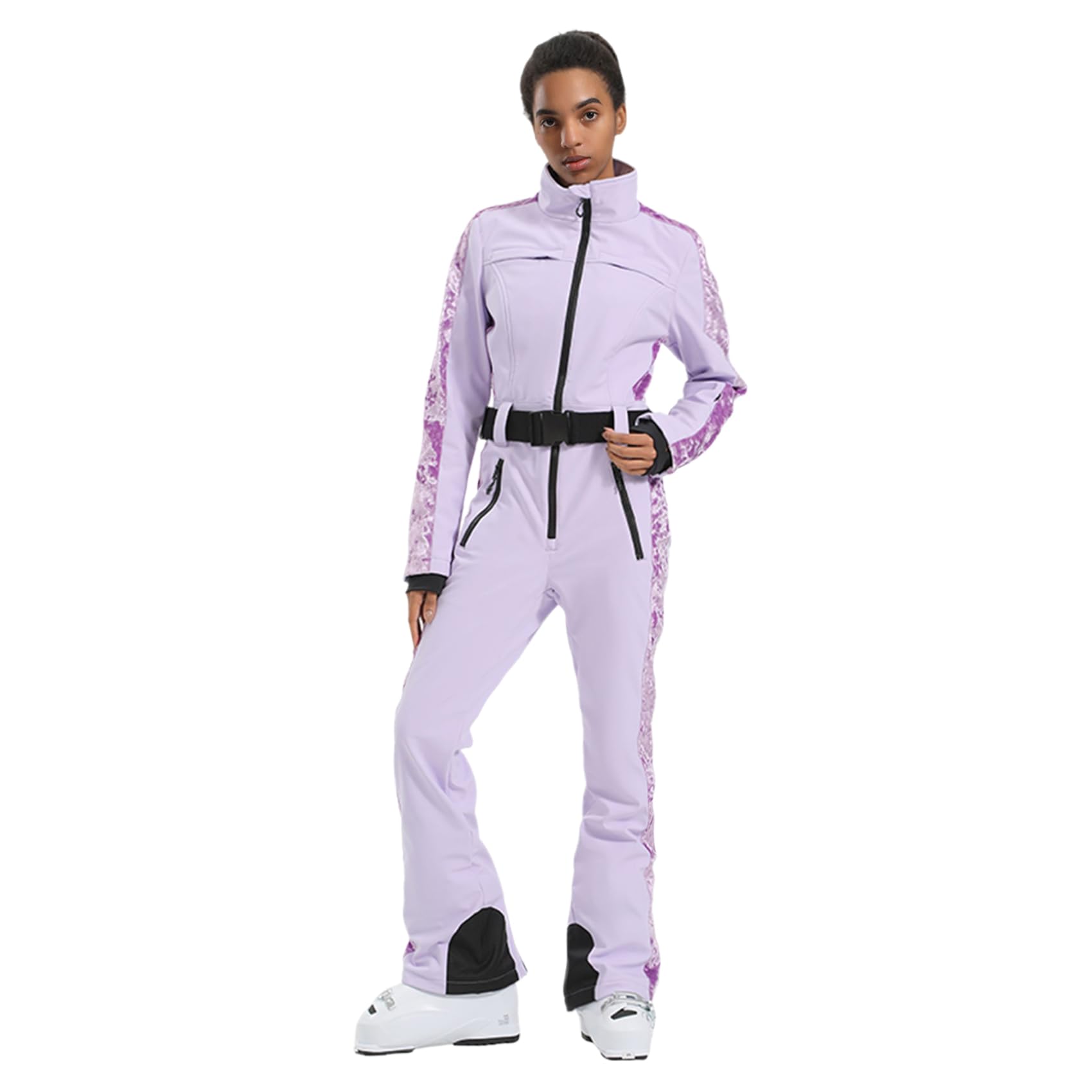 Photo 1 of GSOU SNOW Women Ski Suits One Piece Snowboard Slim Fashion Winter Waterproof Windproof Snowsuit Jumpsuit for Outdoor Sports