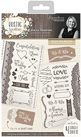 Sara SignatureRustic Wedding Rub Ons, paper, Multi-Colour, 14 x 22 x 0.3 cm