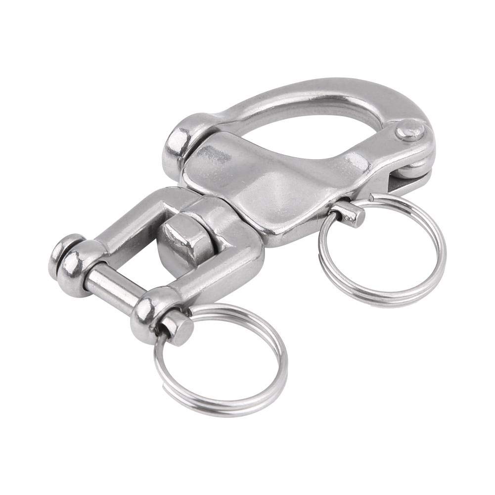 Keenso Snap Swivel Shackle, 316 Stainless Steel Swivel Eye Snap Shackle Quick Release Marine Swivel Shackle for Sailboat Spinnaker Halyard(70mm)