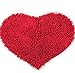 Great Chance Red Heart Love Shape Microfiber Chenille Soft Fluffy Rug Bathroom Bedroom Carpet Mat