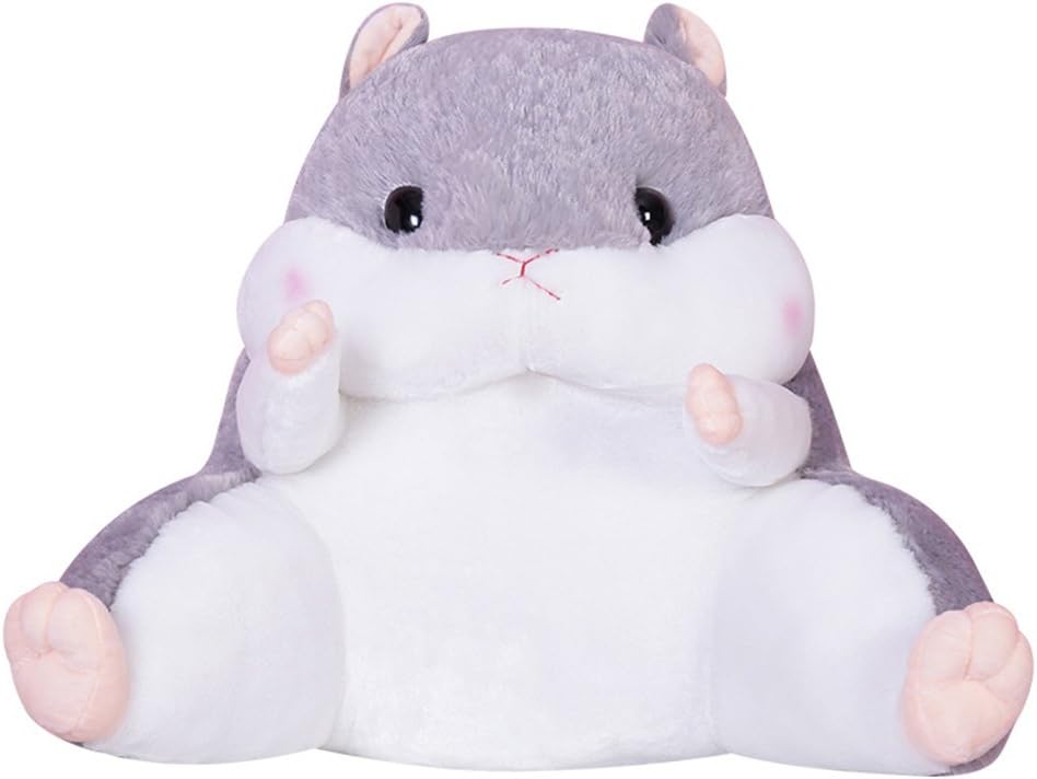 WAIT FLY Lovely Cartoon Hamster Shaped Plush Lumbar Pillows Waist Rest Cushion Bedrest Reading Pillows Chair Back Cushion for Bedroom Office Car: Home & Kitchen